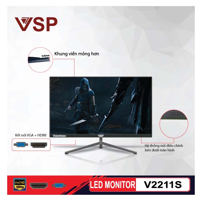 Màn hình LED ThinkVision 22inch V2211S 3